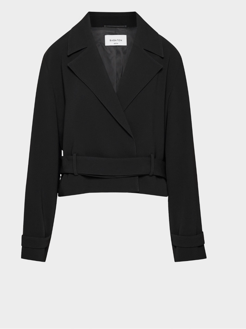 Babaton Black Postage Trench Coat - Women's Cropped Jacket